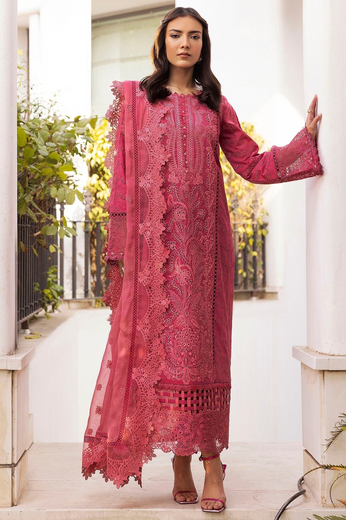 Motifz | Premium Lawn 25 | 5305-AUBREY-Brand:Motifz-Type:Ladies Clothes-Candy Pink-Lawn-House of Maryam- Buy in UK, USA