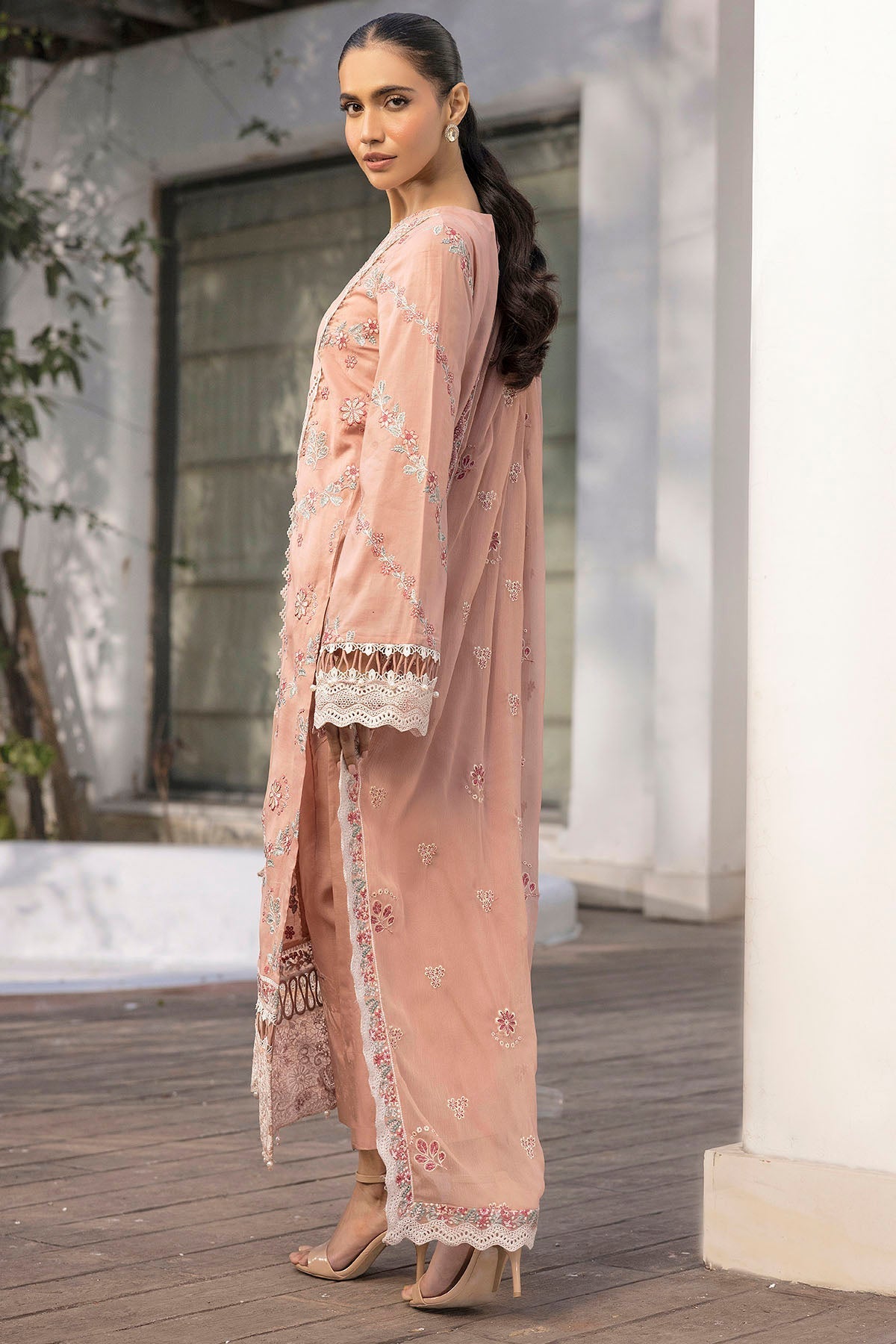 Motifz | Premium Lawn 25 | 5309-BRIELLE-Brand:Motifz-Type:Ladies Clothes-Peach Pink-Lawn-House of Maryam- Buy in UK, USA