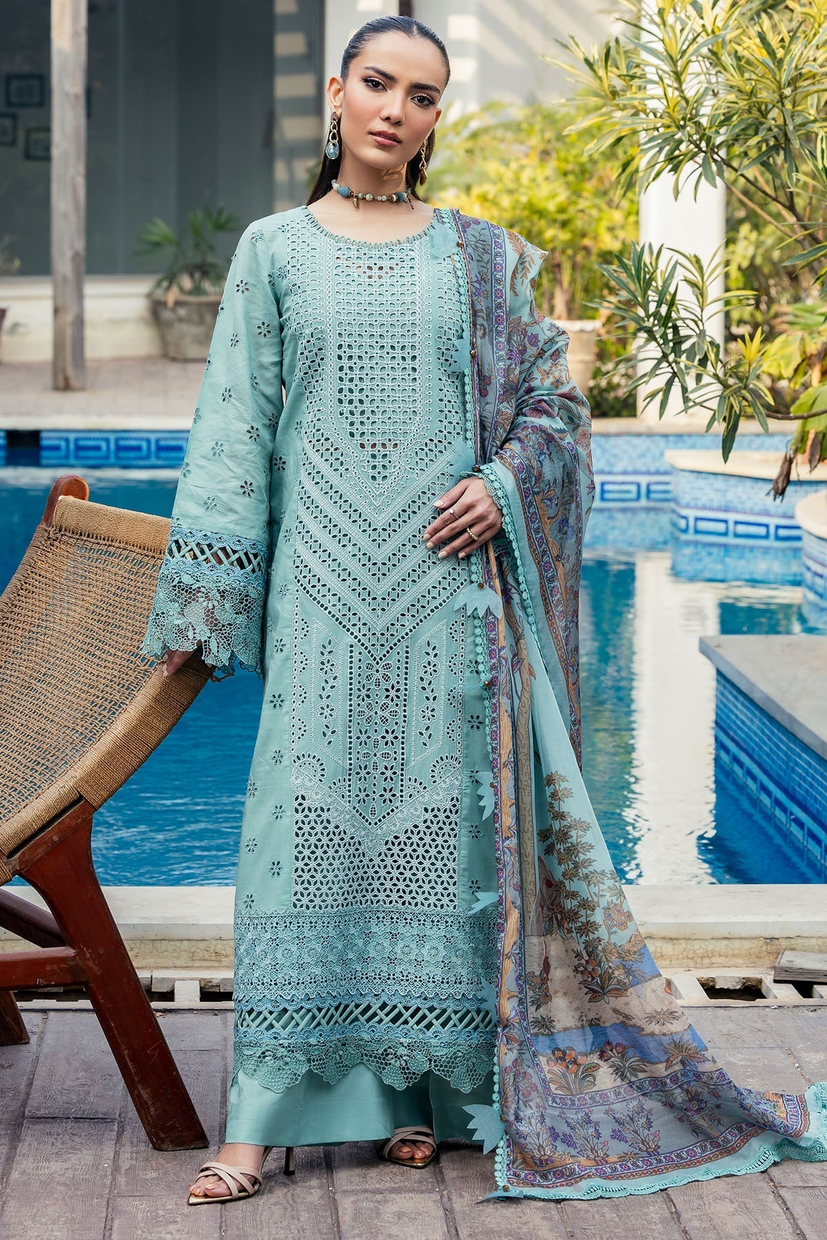 Motifz | Premium Lawn 25 | 5328-ISABEAU-Brand:Motifz-Type:Ladies Clothes-Ice Blue-Lawn-House of Maryam- Buy in UK, USA