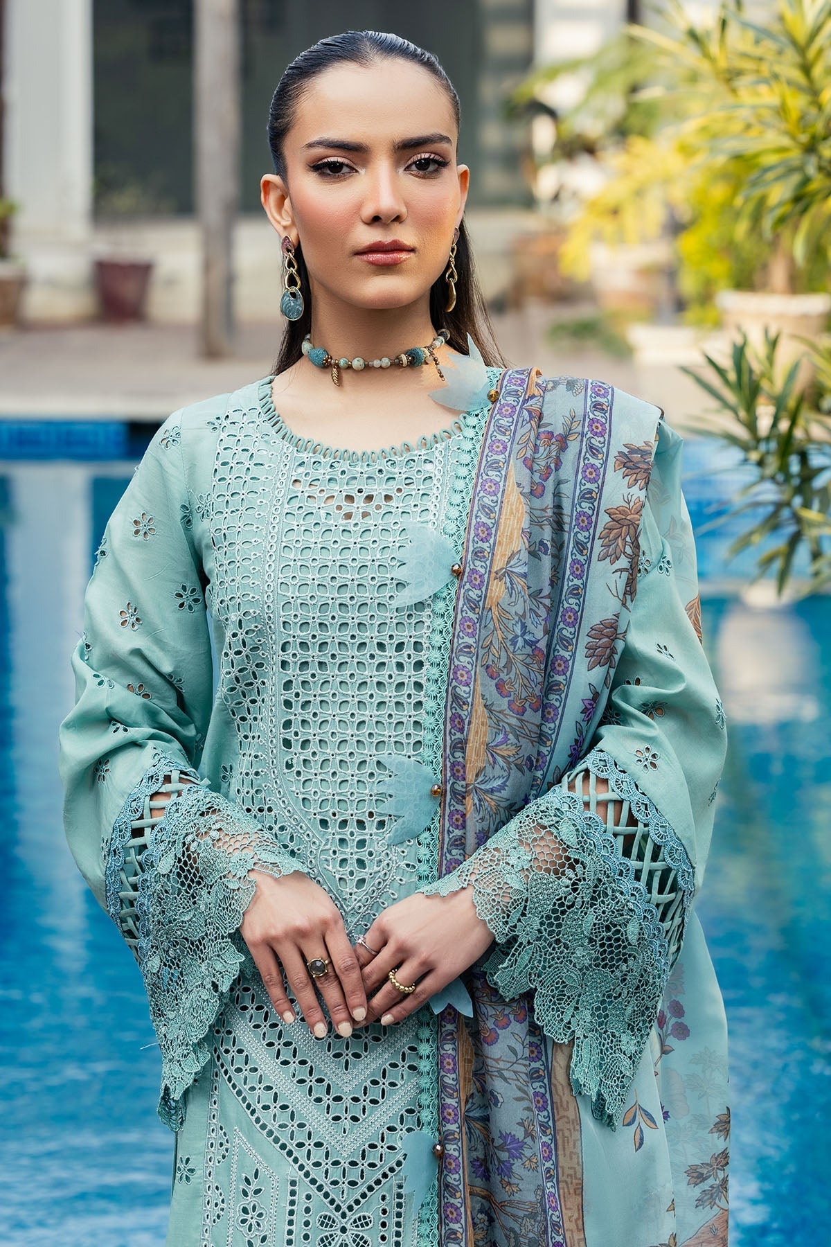 Motifz | Premium Lawn 25 | 5328-ISABEAU-Brand:Motifz-Type:Ladies Clothes-Ice Blue-Lawn-House of Maryam- Buy in UK, USA