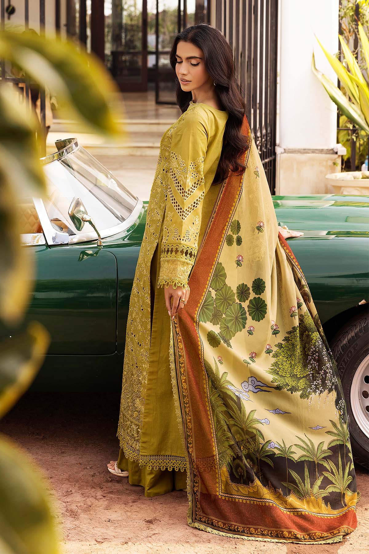 Motifz | Premium Lawn 25 | 5329-LISETTE-Brand:Motifz-Type:Ladies Clothes-Lime Yellow-Lawn-House of Maryam- Buy in UK, USA