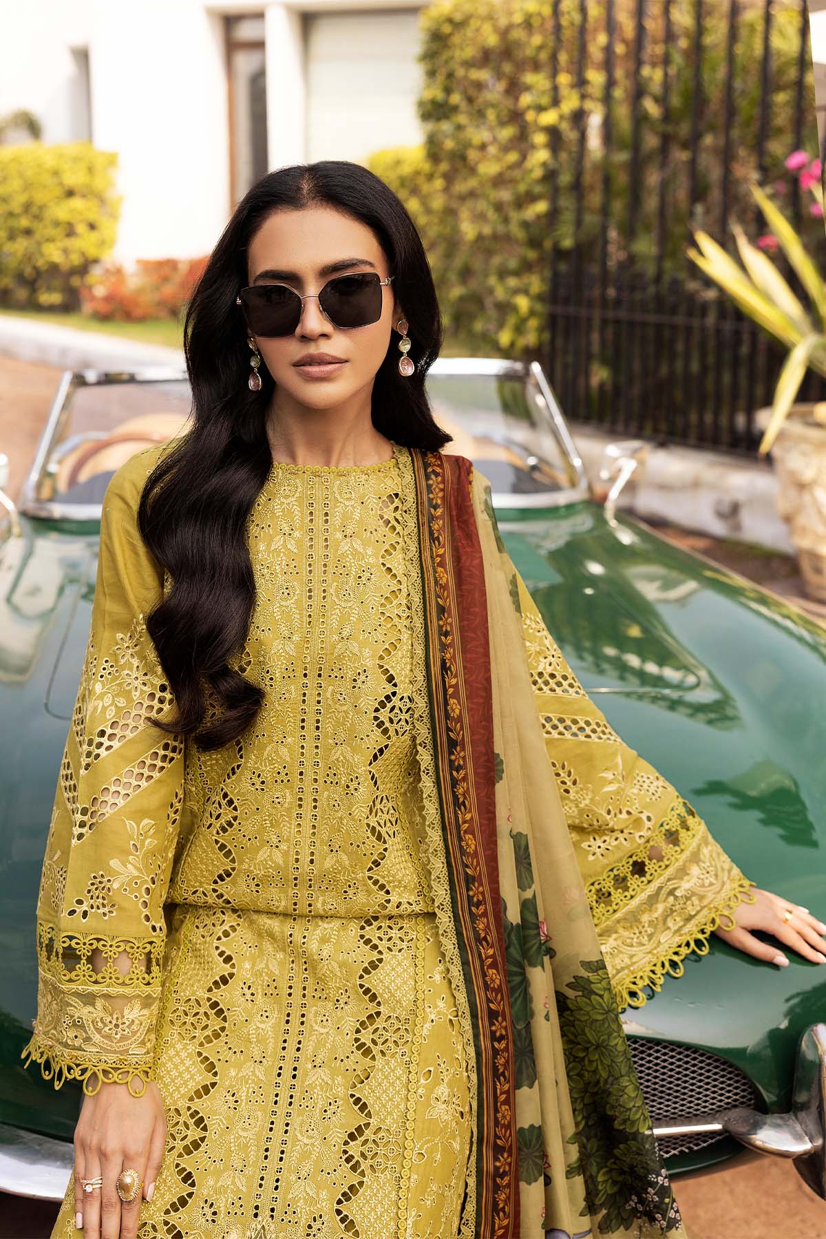 Motifz | Premium Lawn 25 | 5329-LISETTE-Brand:Motifz-Type:Ladies Clothes-Lime Yellow-Lawn-House of Maryam- Buy in UK, USA