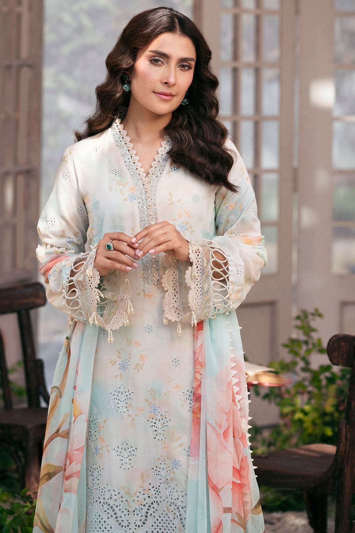 Motifz | Premium Lawn 25 | 5423-DAISY-Brand:Motifz-Type:Ladies Clothes-Gray-Lawn-House of Maryam- Buy in UK, USA