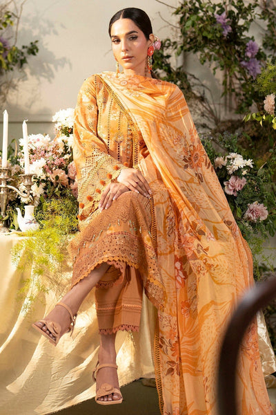 Motifz | Premium Lawn 25 | 5431-BLUEBEELL-Brand:Motifz-Type:Ladies Clothes-Orange-Lawn-House of Maryam- Buy in UK, USA