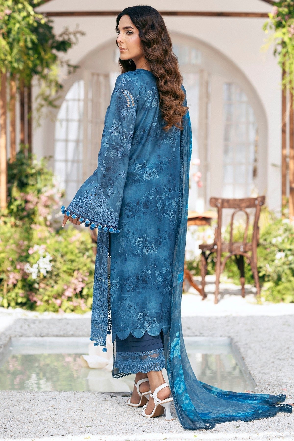 Motifz | Premium Lawn 25 | 5434-LILLY-Brand:Motifz-Type:Ladies Clothes-Blue-Lawn-House of Maryam- Buy in UK, USA