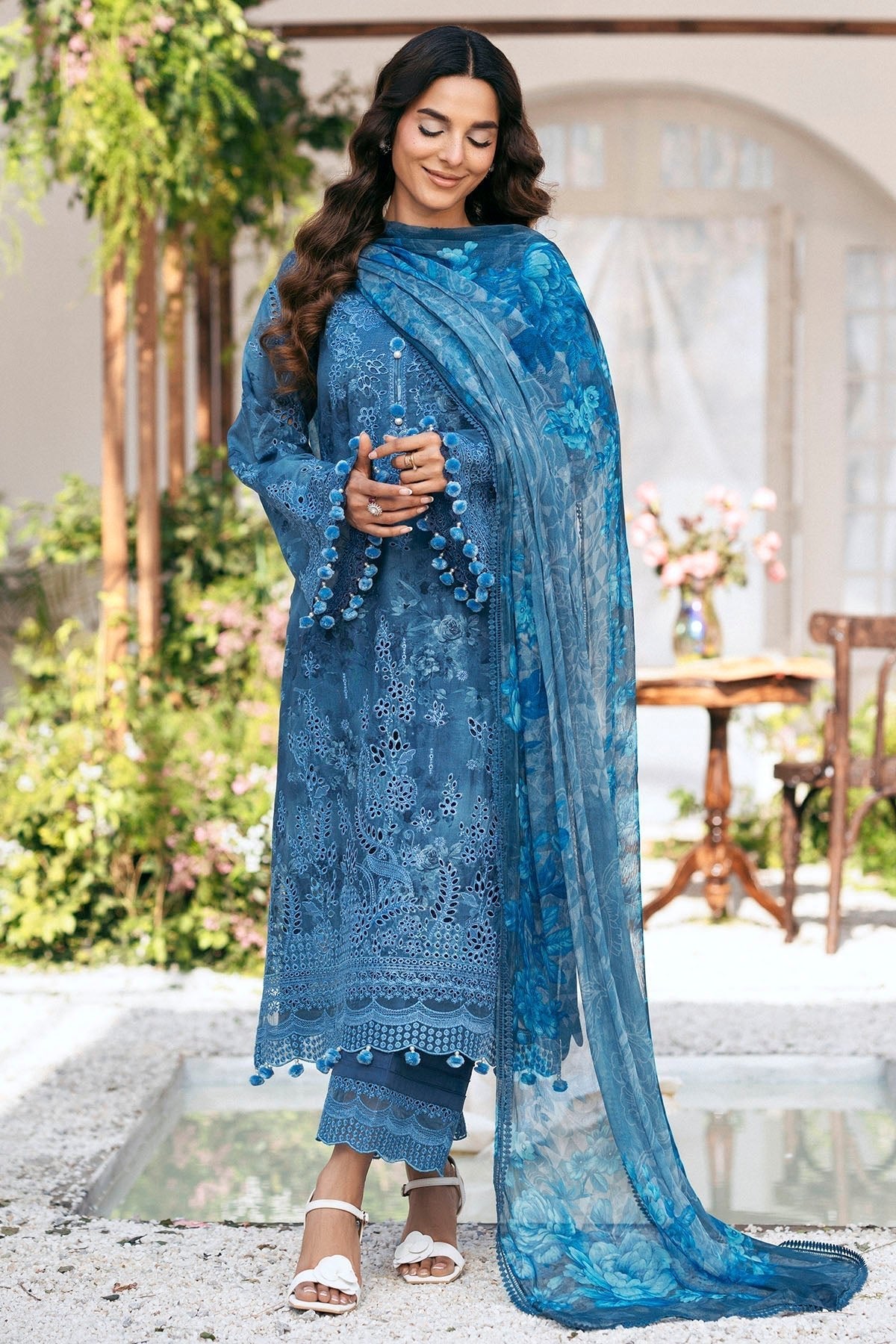Motifz | Premium Lawn 25 | 5434-LILLY-Brand:Motifz-Type:Ladies Clothes-Blue-Lawn-House of Maryam- Buy in UK, USA