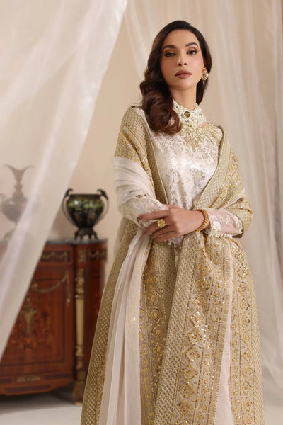 Musferah Saad | Amor A La Vida | Ivory Stardust-Brand:Musferah Saad-Type:Ladies Clothes-Ivory-Cotton Silk-House of Maryam- Buy in UK, USA