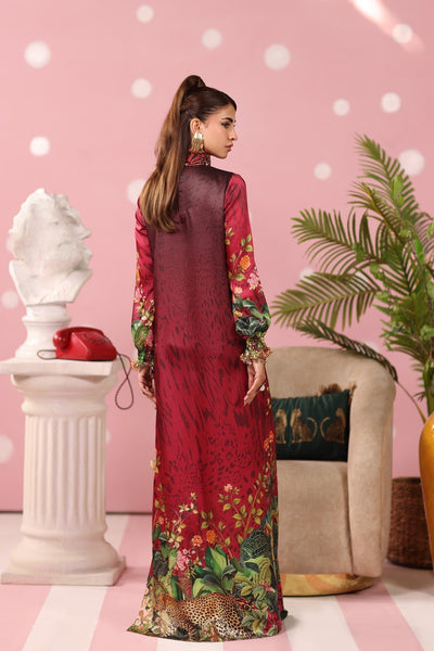 Musferah Saad | Resort Collection | Crimson Monsoon-Brand:Musferah Saad-Type:Ladies Clothes-Crimson-Printed Silk-House of Maryam- Buy in UK, USA