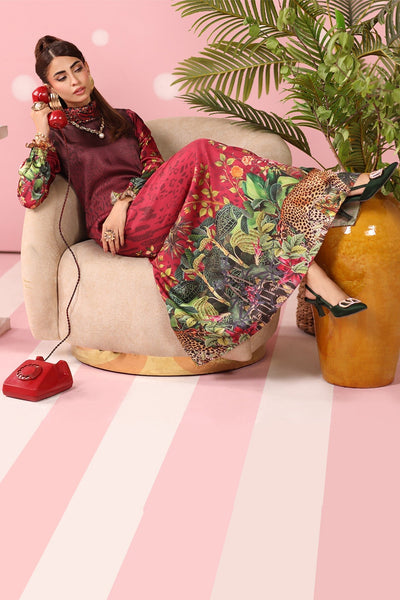 Musferah Saad | Resort Collection | Crimson Monsoon-Brand:Musferah Saad-Type:Ladies Clothes-Crimson-Printed Silk-House of Maryam- Buy in UK, USA