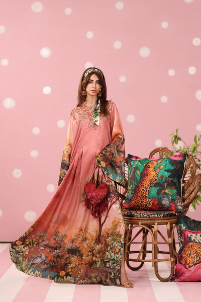 Musferah Saad | Resort Collection | Rosewood Safari-Brand:Musferah Saad-Type:Ladies Clothes-Dusty Rose-Printed Silk-House of Maryam- Buy in UK, USA