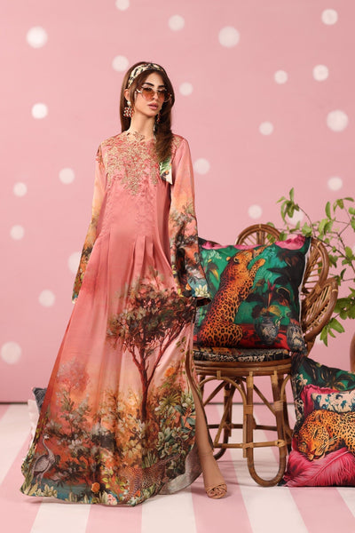 Musferah Saad | Resort Collection | Rosewood Safari-Brand:Musferah Saad-Type:Ladies Clothes-Dusty Rose-Printed Silk-House of Maryam- Buy in UK, USA