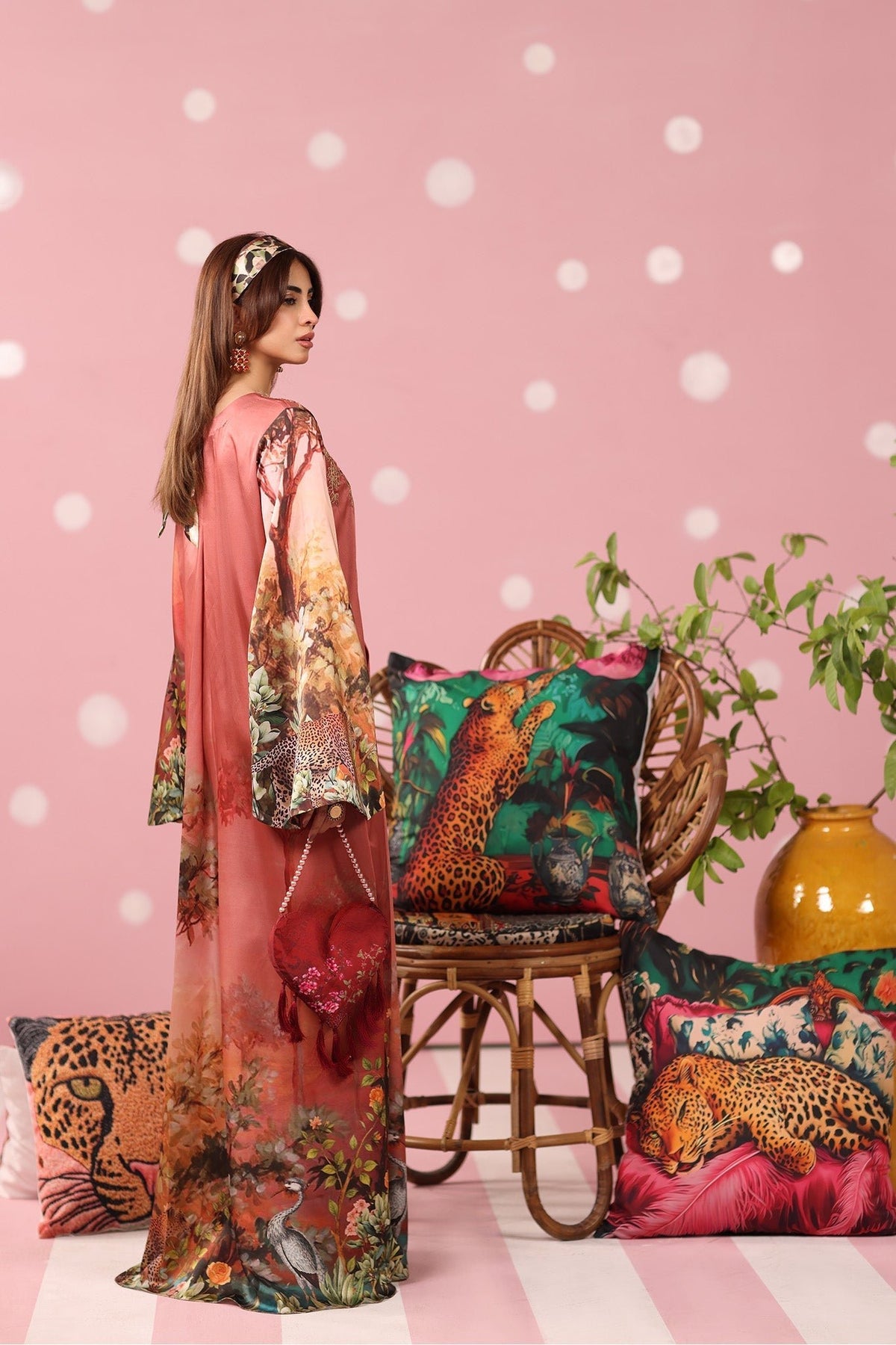 Musferah Saad | Resort Collection | Rosewood Safari-Brand:Musferah Saad-Type:Ladies Clothes-Dusty Rose-Printed Silk-House of Maryam- Buy in UK, USA