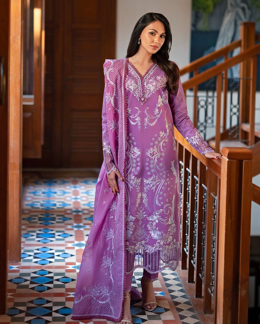 Mushq | Astoria Lawn 26 | Arielle-Brand:Mushq-Type:Ladies Clothes-Pinkish Purple-Lawn-House of Maryam- Buy in UK, USA