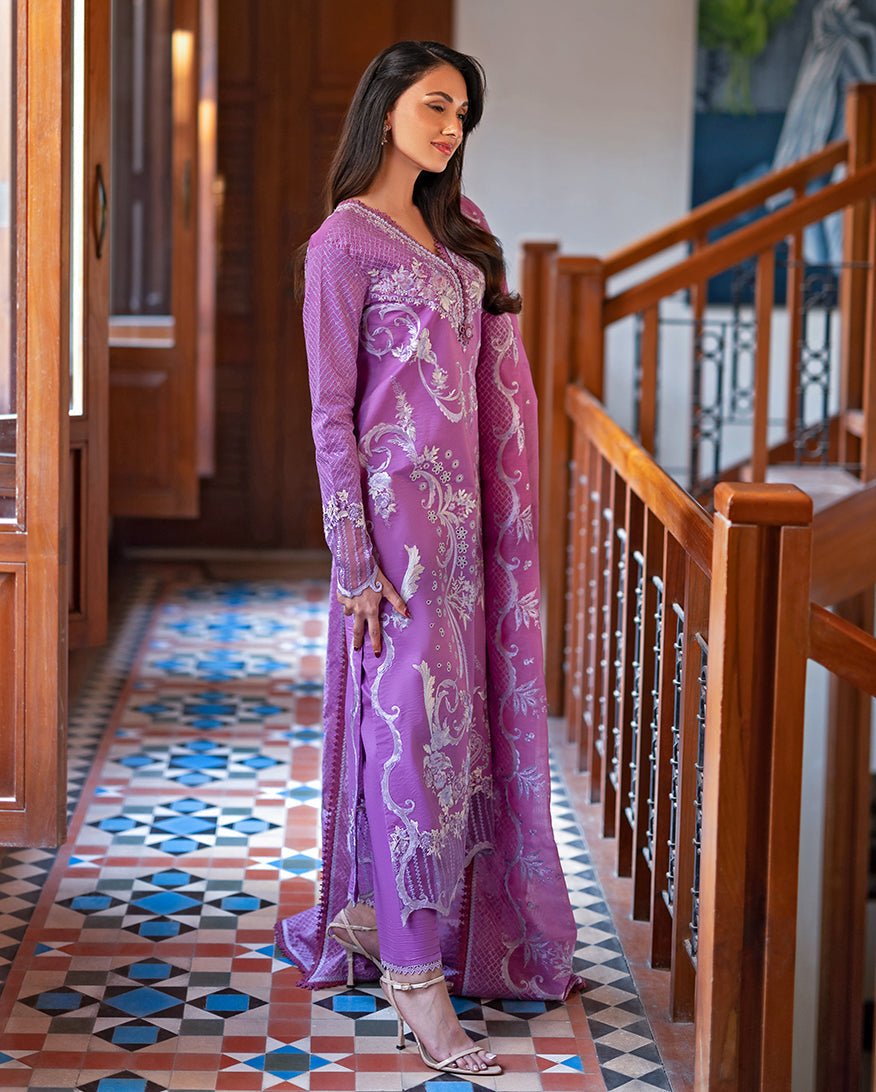 Mushq | Astoria Lawn 26 | Arielle-Brand:Mushq-Type:Ladies Clothes-Pinkish Purple-Lawn-House of Maryam- Buy in UK, USA