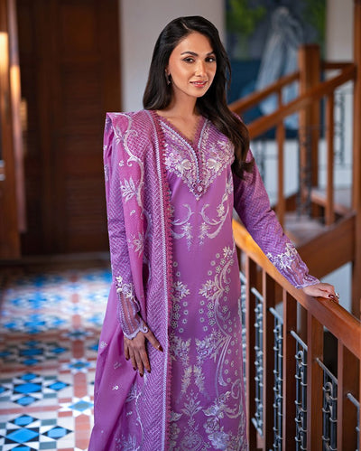Mushq | Astoria Lawn 26 | Arielle-Brand:Mushq-Type:Ladies Clothes-Pinkish Purple-Lawn-House of Maryam- Buy in UK, USA