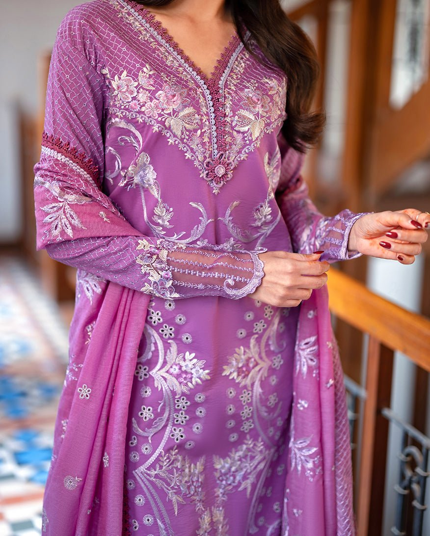 Mushq | Astoria Lawn 26 | Arielle-Brand:Mushq-Type:Ladies Clothes-Pinkish Purple-Lawn-House of Maryam- Buy in UK, USA