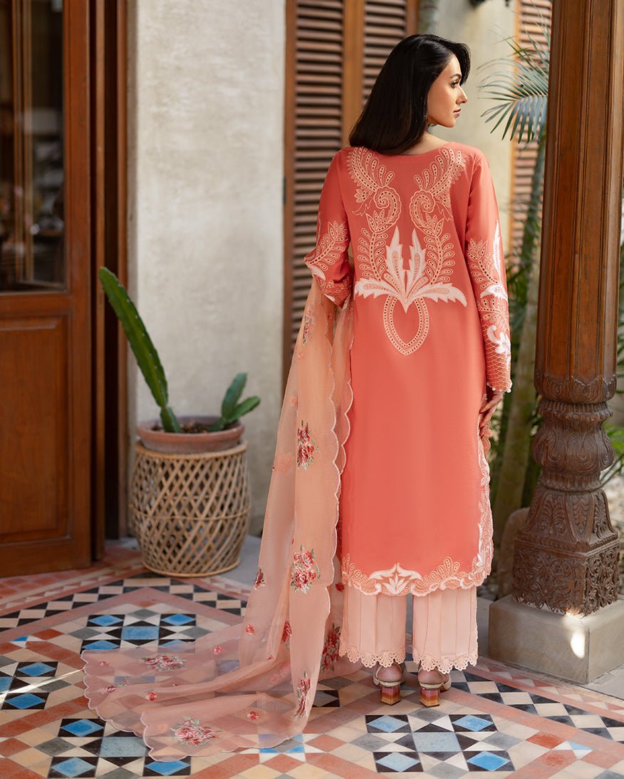 Mushq | Astoria Lawn 26 |Avienne-Brand:Mushq-Type:Ladies Clothes-Dark Peach-Lawn-House of Maryam- Buy in UK, USA