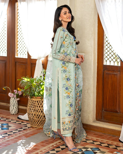 Mushq | Astoria Lawn 26 | Elif-Brand:Mushq-Type:Ladies Clothes-Ice Blue-Lawn-House of Maryam- Buy in UK, USA