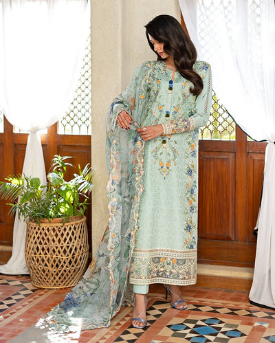 Mushq | Astoria Lawn 26 | Elif-Brand:Mushq-Type:Ladies Clothes-Ice Blue-Lawn-House of Maryam- Buy in UK, USA