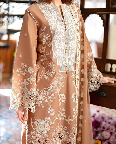 Mushq | Astoria Lawn 26 | Elodie-Brand:Mushq-Type:Ladies Clothes-Mustard Brown-Lawn-House of Maryam- Buy in UK, USA