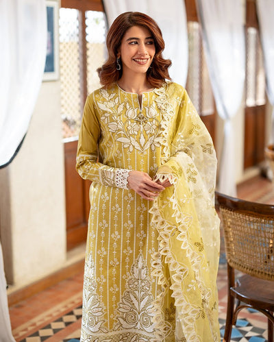 Mushq | Astoria Lawn 26 | Evadne-Brand:Mushq-Type:Ladies Clothes-Mist Yellow-Lawn-House of Maryam- Buy in UK, USA