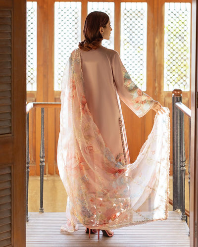 Mushq | Astoria Lawn 26 | Norah-Brand:Mushq-Type:Ladies Clothes-Pale Peach-Lawn-House of Maryam- Buy in UK, USA