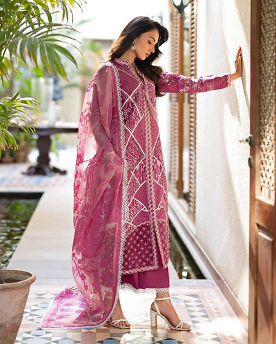 Mushq | Astoria Lawn 26 | Rosea-Brand:Mushq-Type:Ladies Clothes-Magenta-Lawn-House of Maryam- Buy in UK, USA