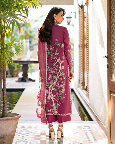 Mushq | Astoria Lawn 26 | Rosea-Brand:Mushq-Type:Ladies Clothes-Magenta-Lawn-House of Maryam- Buy in UK, USA