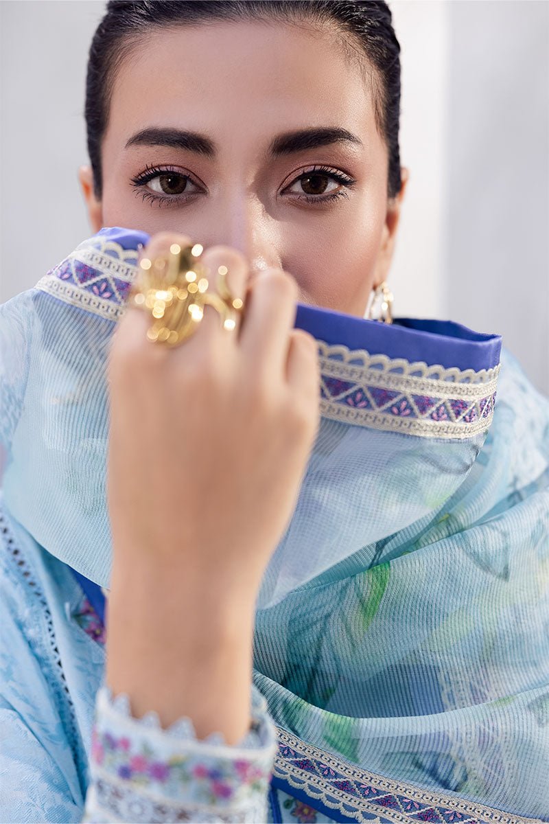 Mushq | La Toscana Casual Pret 25 | Elara-Brand:Mushq-Type:Ladies Clothes-Ice Blue-Lawn-House of Maryam- Buy in UK, USA