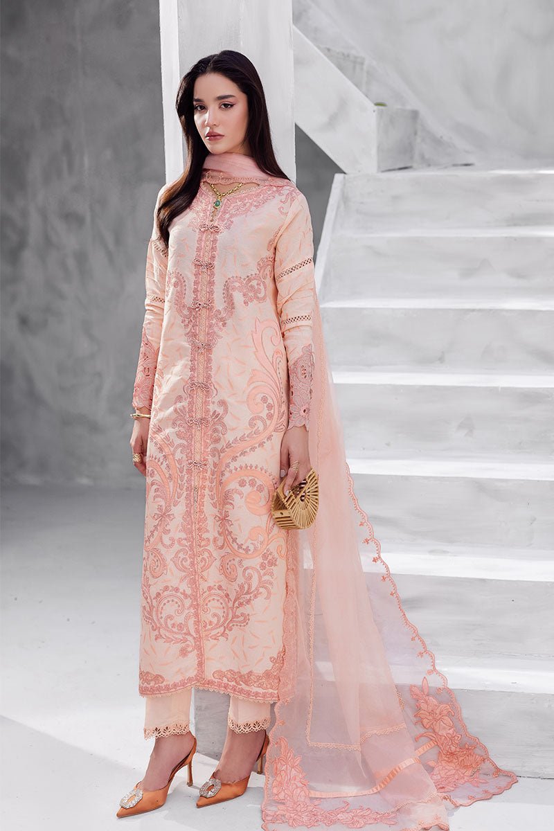 Mushq | La Toscana Casual Pret 25 | Mitchelle-Brand:Mushq-Type:Ladies Clothes-Peach Pink-Lawn-House of Maryam- Buy in UK, USA