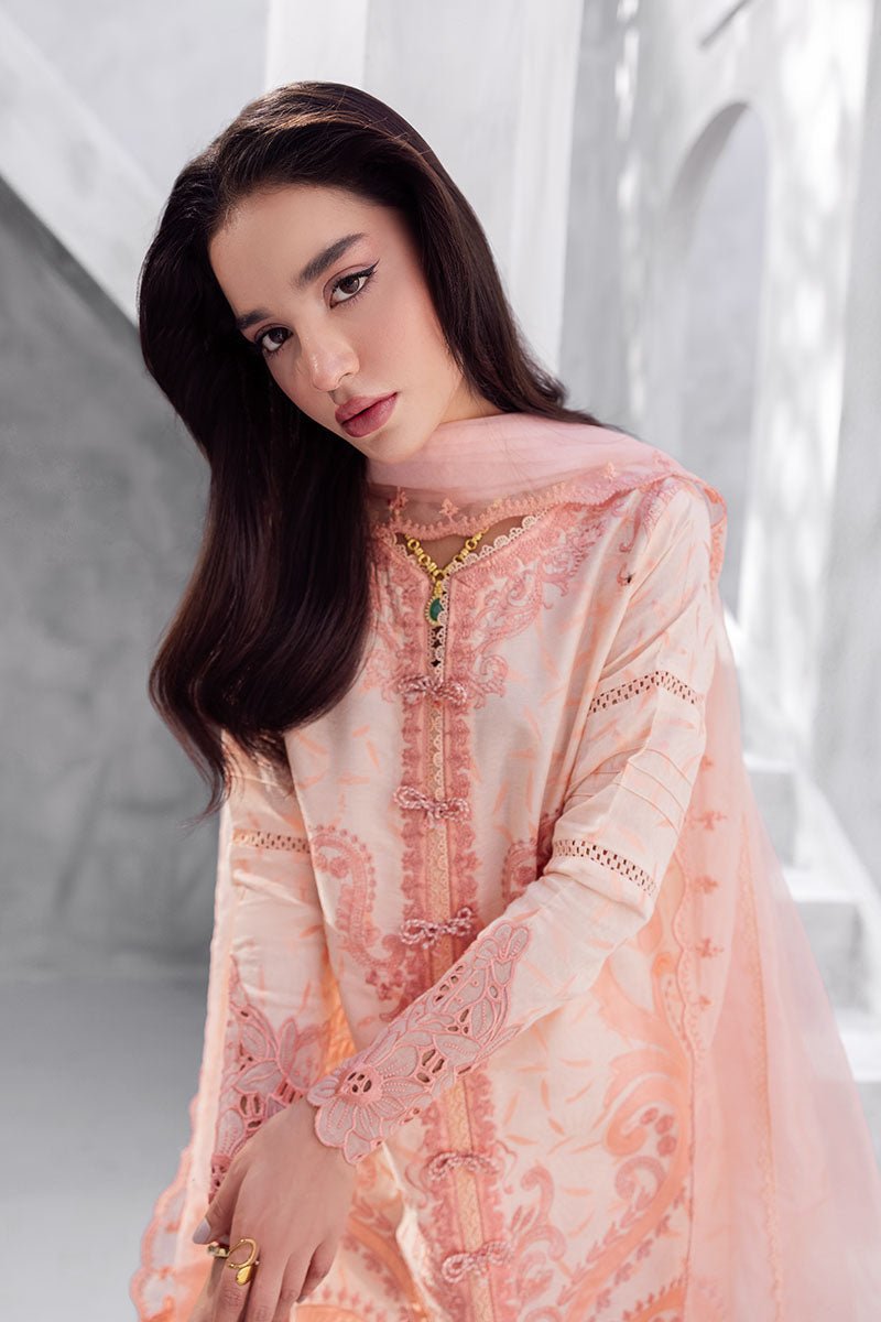 Mushq | La Toscana Casual Pret 25 | Mitchelle-Brand:Mushq-Type:Ladies Clothes-Peach Pink-Lawn-House of Maryam- Buy in UK, USA