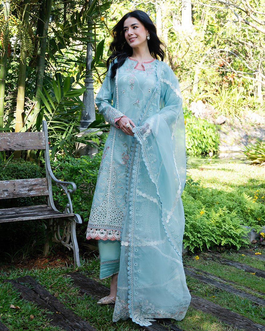 Mushq | La Toscana Casual Pret | Amalfi Breeze-Brand:Mushq-Type:Ladies Clothes-Light Sky Blue-Jacquard-House of Maryam- Buy in UK, USA