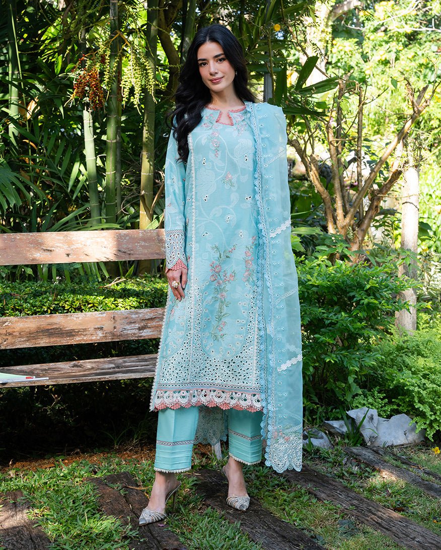 Mushq | La Toscana Casual Pret | Amalfi Breeze-Brand:Mushq-Type:Ladies Clothes-Light Sky Blue-Jacquard-House of Maryam- Buy in UK, USA