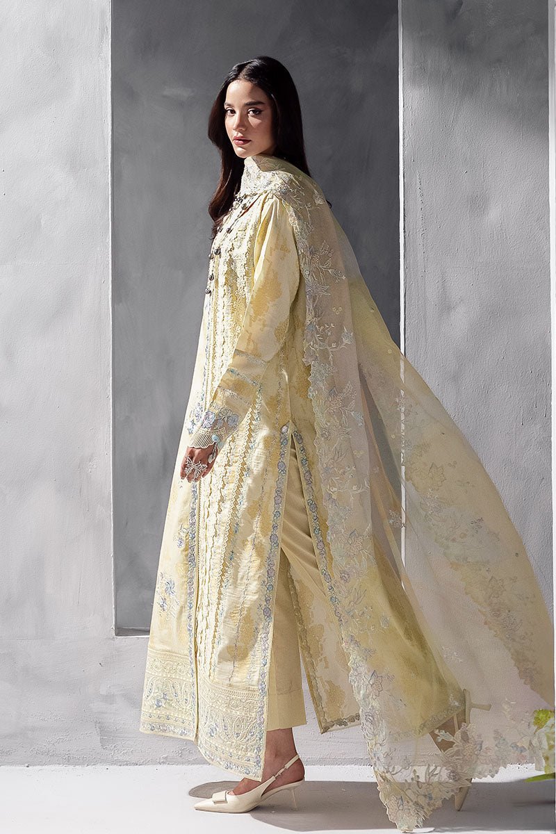 Mushq | La Toscana Casual Pret | Aymber-Brand:Mushq-Type:Ladies Clothes-Butter Yellow-Lawn-House of Maryam- Buy in UK, USA