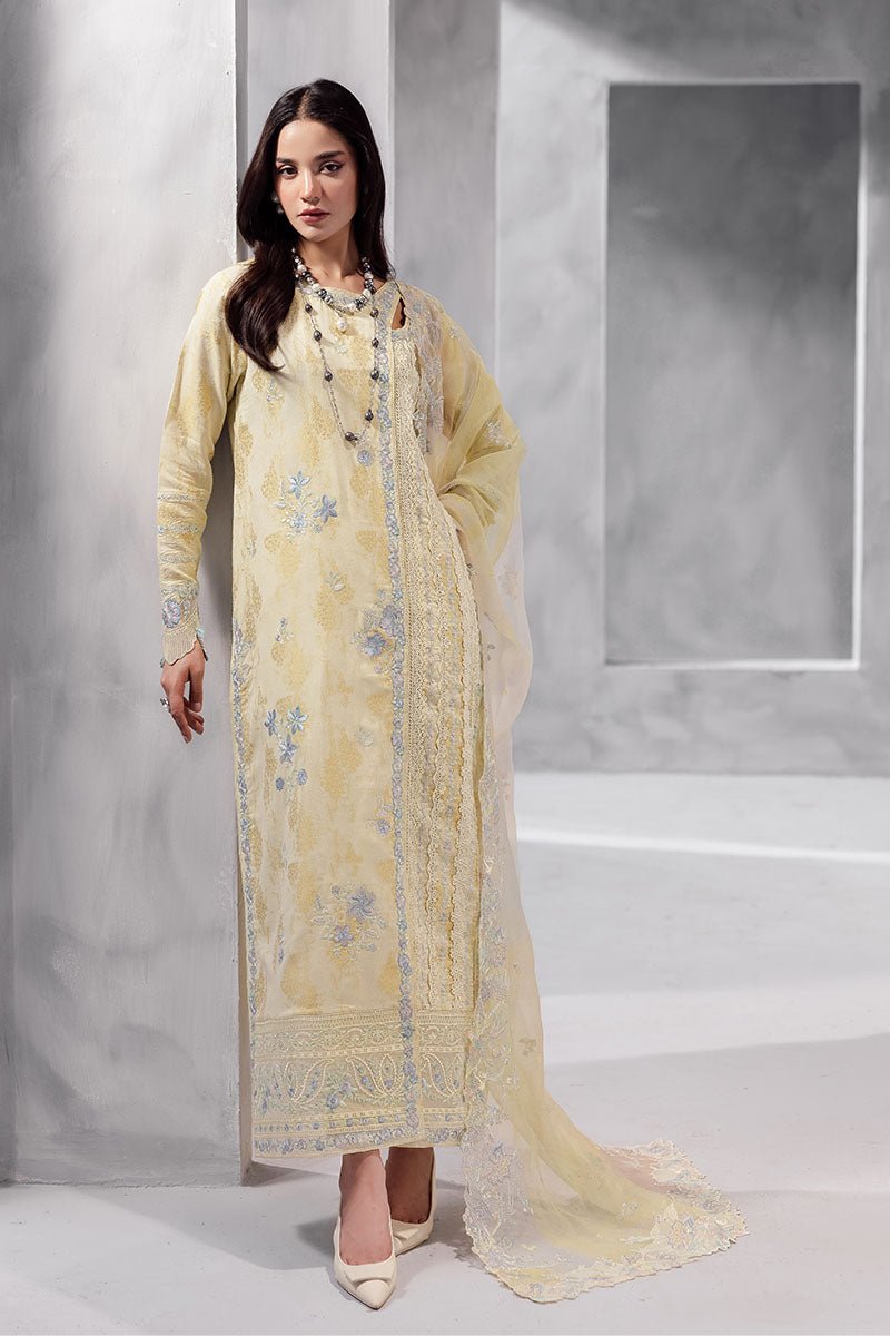 Mushq | La Toscana Casual Pret | Aymber-Brand:Mushq-Type:Ladies Clothes-Butter Yellow-Lawn-House of Maryam- Buy in UK, USA