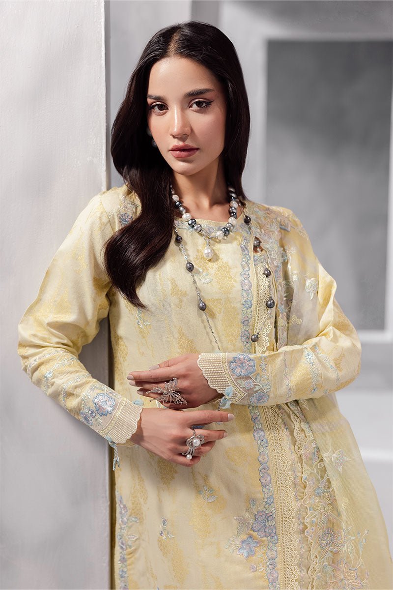 Mushq | La Toscana Casual Pret | Aymber-Brand:Mushq-Type:Ladies Clothes-Butter Yellow-Lawn-House of Maryam- Buy in UK, USA