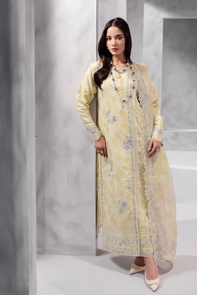 Mushq | La Toscana Casual Pret | Aymber-Brand:Mushq-Type:Ladies Clothes-Butter Yellow-Lawn-House of Maryam- Buy in UK, USA