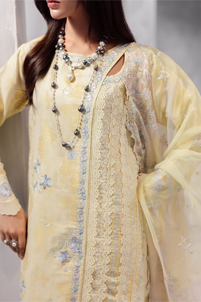 Mushq | La Toscana Casual Pret | Aymber-Brand:Mushq-Type:Ladies Clothes-Butter Yellow-Lawn-House of Maryam- Buy in UK, USA