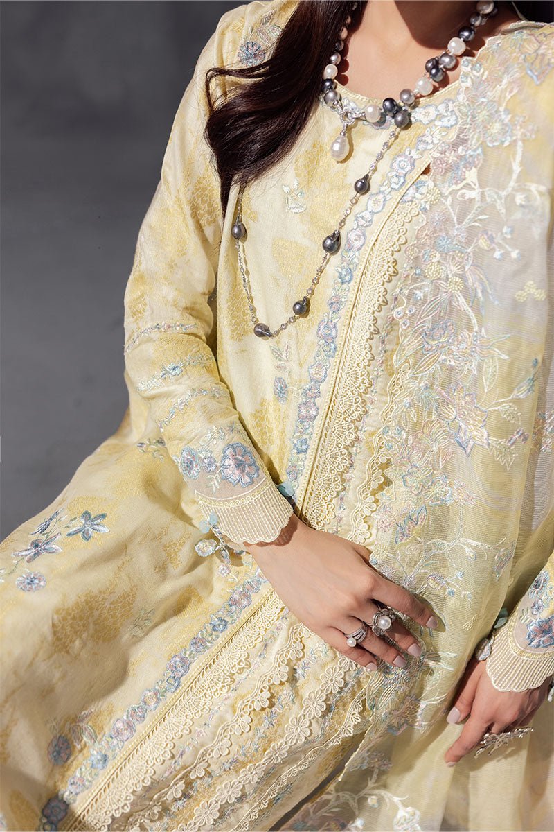 Mushq | La Toscana Casual Pret | Aymber-Brand:Mushq-Type:Ladies Clothes-Butter Yellow-Lawn-House of Maryam- Buy in UK, USA