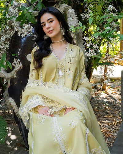 Mushq | La Toscana Casual Pret | Bella Vigna-Brand:Mushq-Type:Ladies Clothes-Butter Yellow-Cotton-House of Maryam- Buy in UK, USA