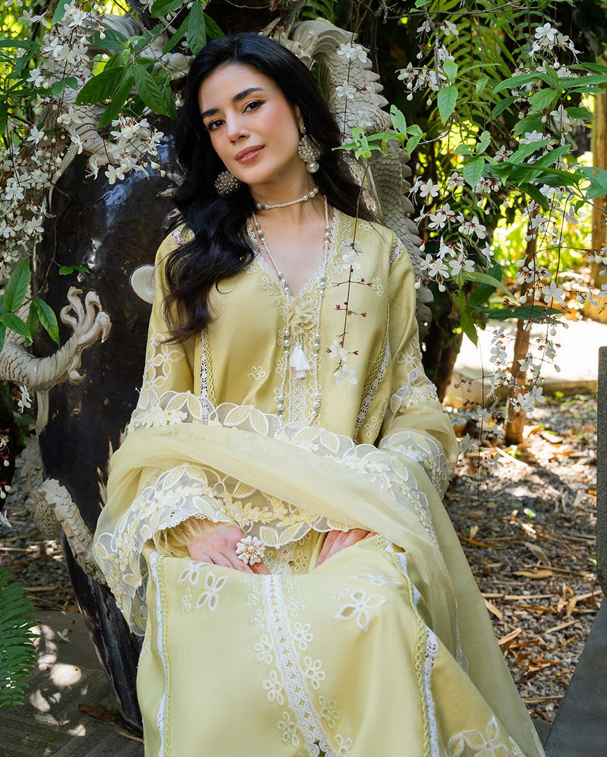 Mushq | La Toscana Casual Pret | Bella Vigna-Brand:Mushq-Type:Ladies Clothes-Butter Yellow-Cotton-House of Maryam- Buy in UK, USA