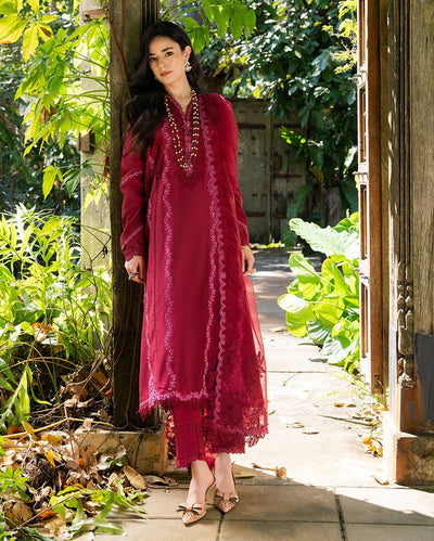 Mushq | La Toscana Casual Pret | Blush Vineyard-Brand:Mushq-Type:Ladies Clothes-Ruby Red-Cotton-House of Maryam- Buy in UK, USA