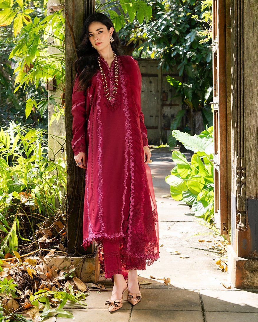 Mushq | La Toscana Casual Pret | Blush Vineyard-Brand:Mushq-Type:Ladies Clothes-Ruby Red-Cotton-House of Maryam- Buy in UK, USA