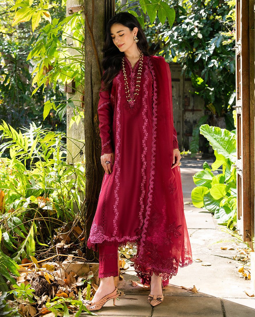 Mushq | La Toscana Casual Pret | Blush Vineyard-Brand:Mushq-Type:Ladies Clothes-Ruby Red-Cotton-House of Maryam- Buy in UK, USA