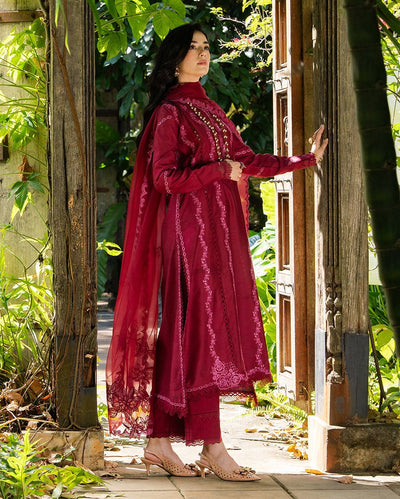 Mushq | La Toscana Casual Pret | Blush Vineyard-Brand:Mushq-Type:Ladies Clothes-Ruby Red-Cotton-House of Maryam- Buy in UK, USA