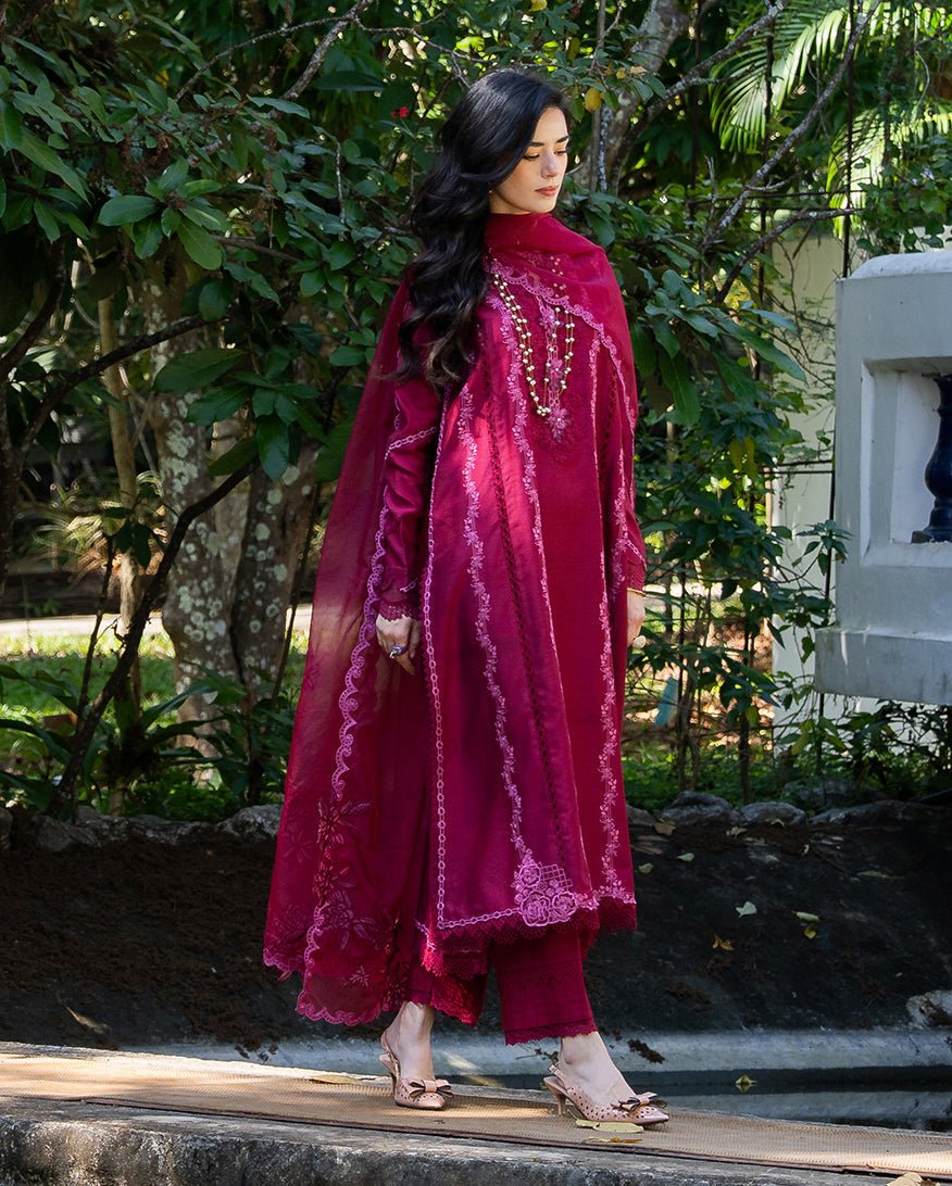 Mushq | La Toscana Casual Pret | Blush Vineyard-Brand:Mushq-Type:Ladies Clothes-Ruby Red-Cotton-House of Maryam- Buy in UK, USA