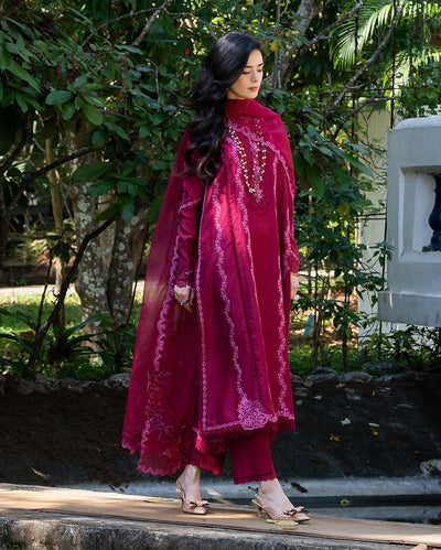 Mushq | La Toscana Casual Pret | Blush Vineyard-Brand:Mushq-Type:Ladies Clothes-Ruby Red-Cotton-House of Maryam- Buy in UK, USA