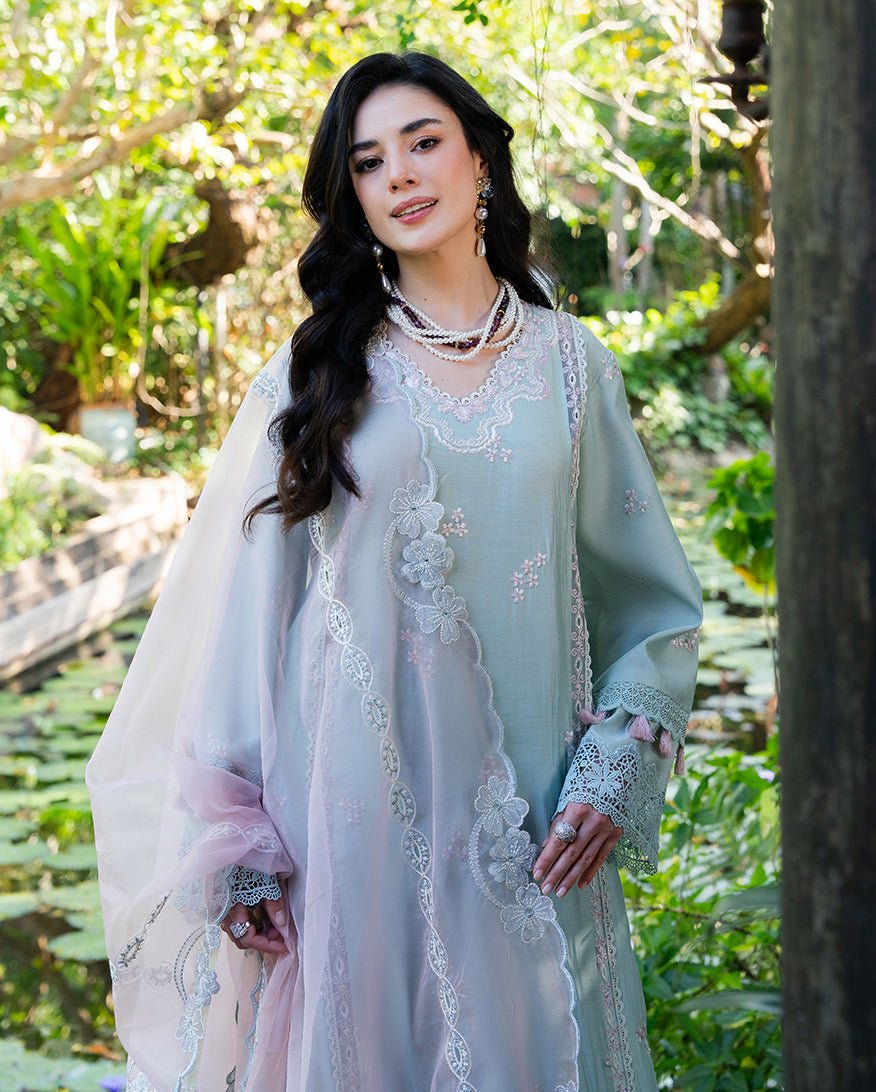 Mushq | La Toscana Casual Pret | Florenza Flair-Brand:Mushq-Type:Ladies Clothes-Sky Blue-Cotton-House of Maryam- Buy in UK, USA