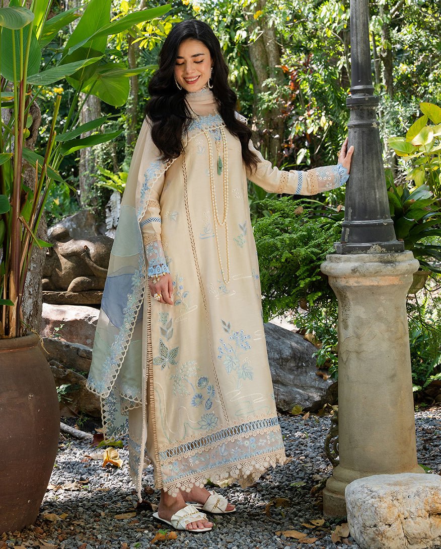 Mushq | La Toscana Casual Pret | Ivory Riviera-Brand:Mushq-Type:Ladies Clothes-Ivory-Cotton-House of Maryam- Buy in UK, USA