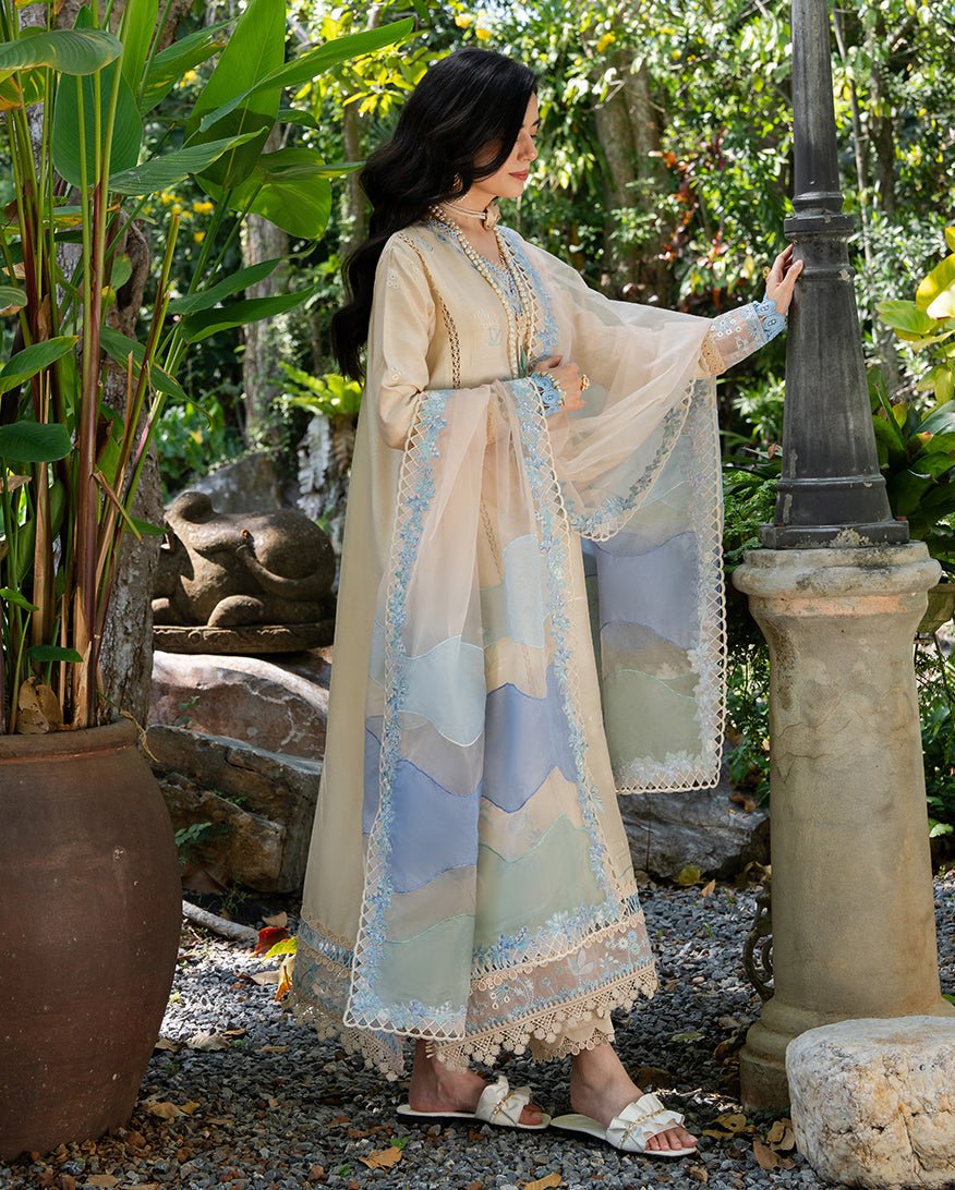 Mushq | La Toscana Casual Pret | Ivory Riviera-Brand:Mushq-Type:Ladies Clothes-Ivory-Cotton-House of Maryam- Buy in UK, USA
